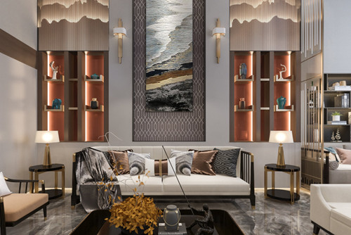 德陽市豪庭輕奢風格別墅裝修案例