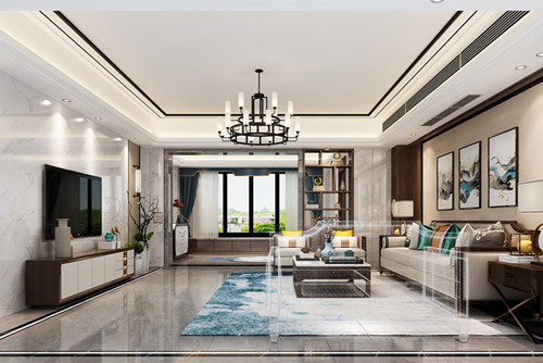 汕頭市海灣一城時(shí)代花園新中式風(fēng)格四居室裝修案例