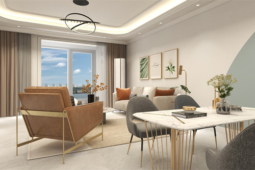 海口市奔龍大廈現代簡約風格三居室裝修案例