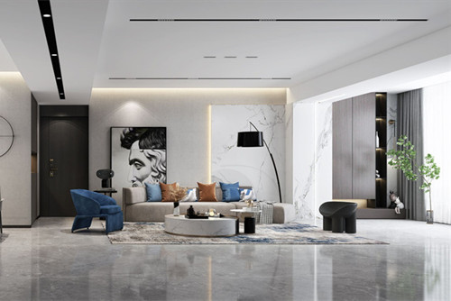 海口市綠城桃李春風現代簡約風格平層裝修案例