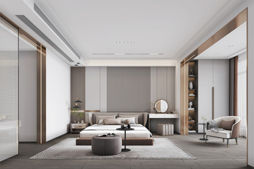 海口市環球100寶龍城輕奢風格三居室裝修案例