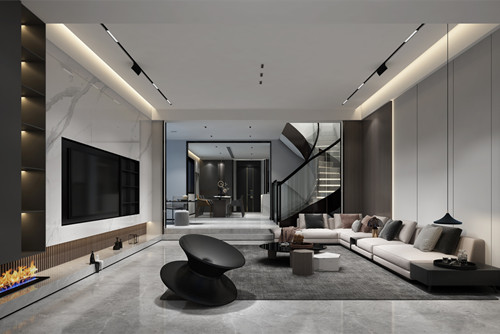 海口市保利中央海岸現代簡約風格別墅裝修案例
