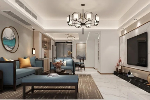 潮州市安盛花苑新中式風格四居室裝修案例