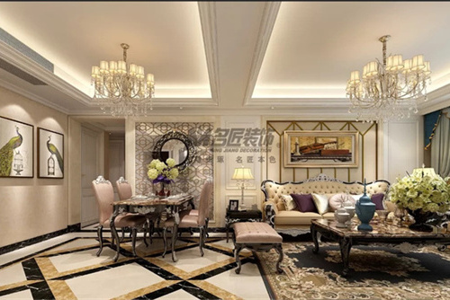 合肥市龍湖&middot;車橋新界美式風格三居室裝修案例